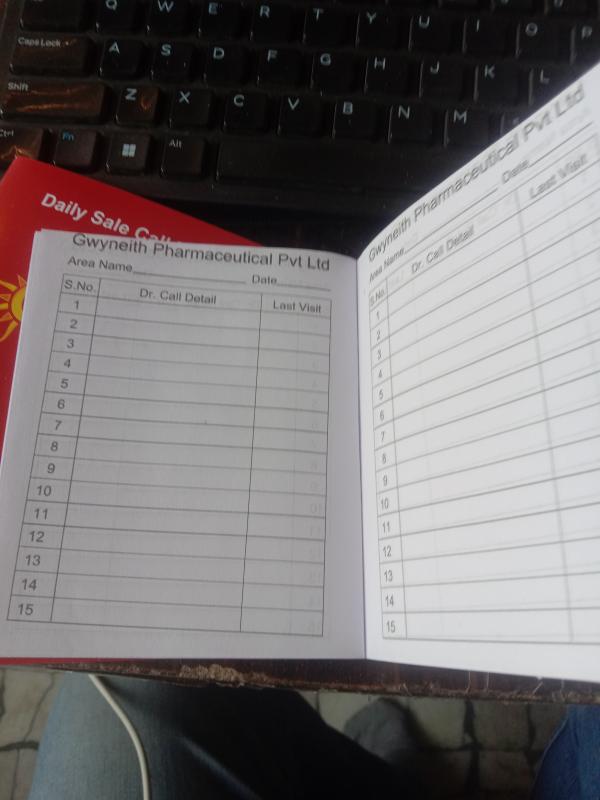 Pharma daily call planner notebook