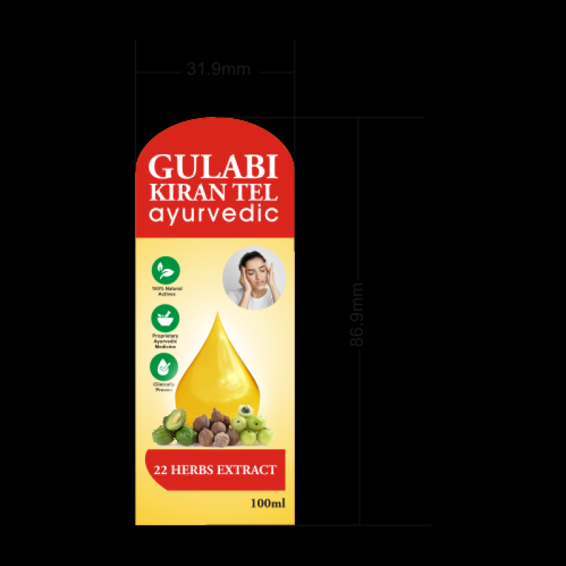 100ml Ayurvedic oil bottle label